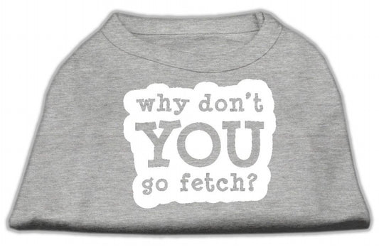 Mirage Pet Products 51-142 XSGY You Go Fetch Screen Print Shirt Grey X