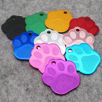 Dog Paw ID Tag Custom Pet Dog Cat Collar Accessories Personalised Dog
